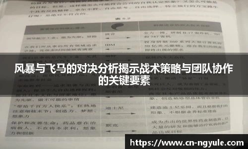 风暴与飞马的对决分析揭示战术策略与团队协作的关键要素